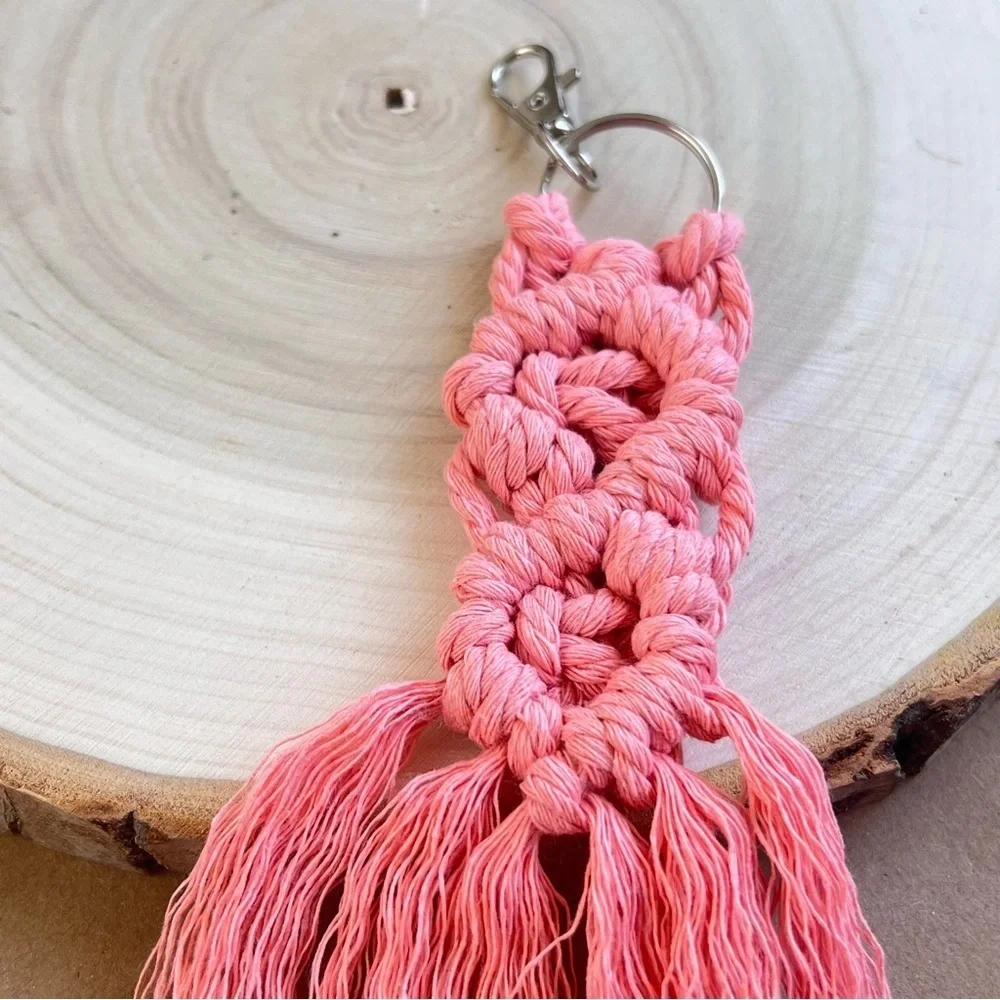 Macrame Handcrafted Keychain Boho Chic Style
